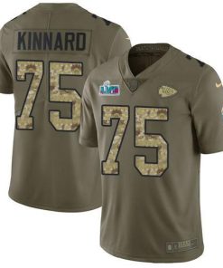Nike Chiefs #75 Darian Kinnard Olive/Camo Super Bowl LVII Patch Stitched NFL Limited 2017 Salute To Service Jersey