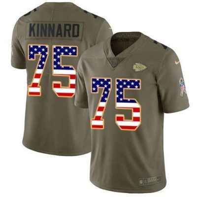 Nike Chiefs #75 Darian Kinnard Olive/USA Flag Stitched NFL Limited 2017 Salute To Service Jersey