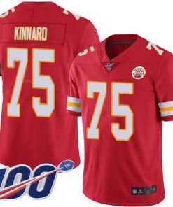 Nike Chiefs #75 Darian Kinnard Red Team Color Stitched NFL 100th Season Vapor Limited Jersey