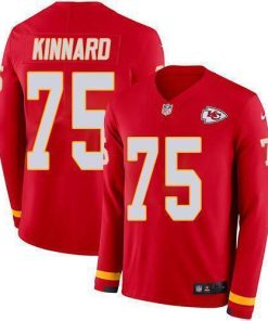 Nike Chiefs #75 Darian Kinnard Red Team Color Stitched NFL Limited Therma Long Sleeve Jersey