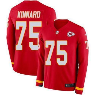 Nike Chiefs #75 Darian Kinnard Red Team Color Stitched NFL Limited Therma Long Sleeve Jersey