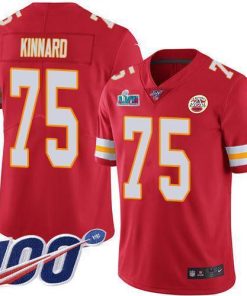 Nike Chiefs #75 Darian Kinnard Red Team Color Super Bowl LVII Patch Stitched NFL 100th Season Vapor Limited Jersey