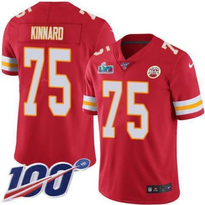 Nike Chiefs #75 Darian Kinnard Red Team Color Super Bowl LVII Patch Stitched NFL 100th Season Vapor Limited Jersey