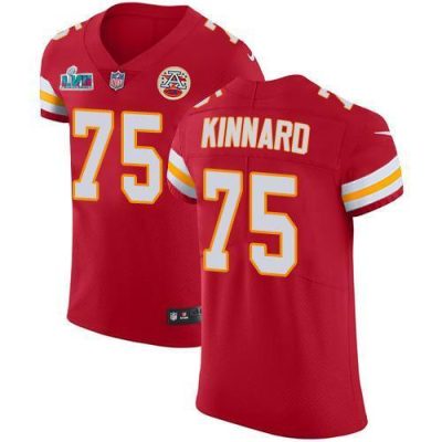 Nike Chiefs #75 Darian Kinnard Red Team Color Super Bowl LVII Patch Stitched NFL Vapor Untouchable Elite Jersey