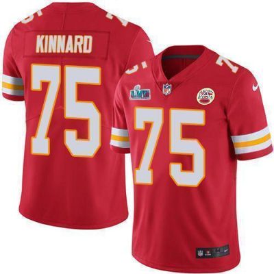 Nike Chiefs #75 Darian Kinnard Red Team Color Super Bowl LVII Patch Stitched NFL Vapor Untouchable Limited Jersey