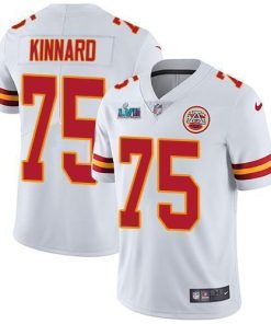 Nike Chiefs #75 Darian Kinnard White Super Bowl LVII Patch Stitched NFL Vapor Untouchable Limited Jersey