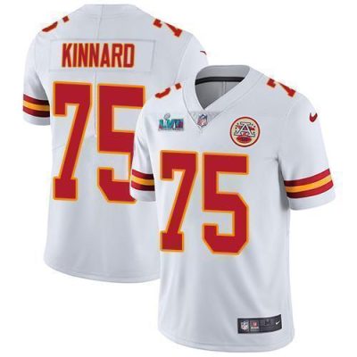 Nike Chiefs #75 Darian Kinnard White Super Bowl LVII Patch Stitched NFL Vapor Untouchable Limited Jersey