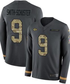 Nike Chiefs #9 JuJu Smith-Schuster Anthracite Salute To Service Stitched NFL Limited Therma Long Sleeve Jersey