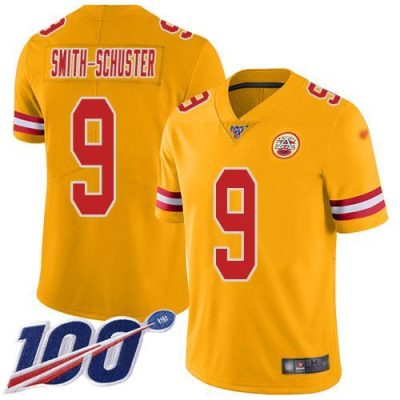 Nike Chiefs #9 JuJu Smith-Schuster Gold Stitched NFL Limited Inverted Legend 100th Season Jersey