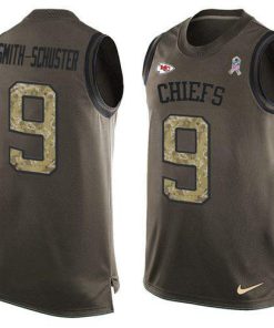 Nike Chiefs #9 JuJu Smith-Schuster Green Stitched NFL Limited Salute To Service Tank Top Jersey