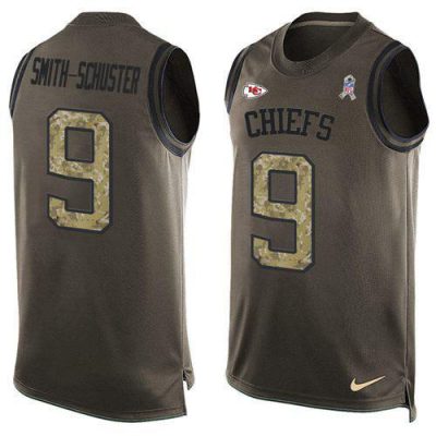 Nike Chiefs #9 JuJu Smith-Schuster Green Stitched NFL Limited Salute To Service Tank Top Jersey