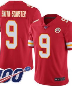 Nike Chiefs #9 JuJu Smith-Schuster Red Team Color Stitched NFL 100th Season Vapor Limited Jersey