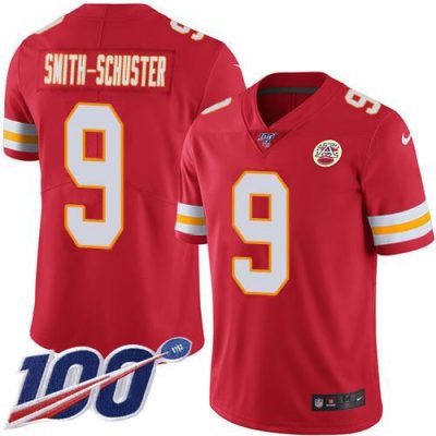 Nike Chiefs #9 JuJu Smith-Schuster Red Team Color Stitched NFL 100th Season Vapor Limited Jersey