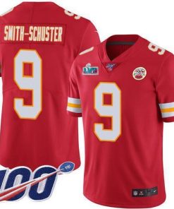 Nike Chiefs #9 JuJu Smith-Schuster Red Team Color Super Bowl LVII Patch Stitched NFL 100th Season Vapor Limited Jersey