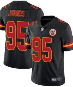 Nike Chiefs #95 Chris Jones Black Stitched NFL Limited Rush Jersey