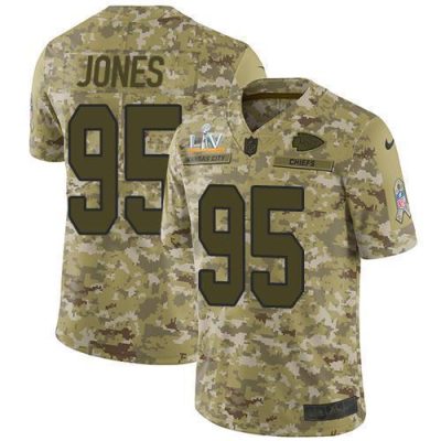 Nike Chiefs #95 Chris Jones Camo Super Bowl LV Bound Stitched NFL Limited 2018 Salute To Service Jersey