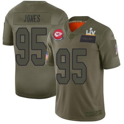 Nike Chiefs #95 Chris Jones Camo Super Bowl LV Bound Stitched NFL Limited 2019 Salute To Service Jersey