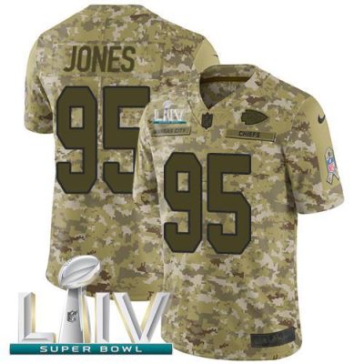Nike Chiefs #95 Chris Jones Camo Super Bowl LIV 2020 Stitched NFL Limited 2018 Salute To Service Jersey