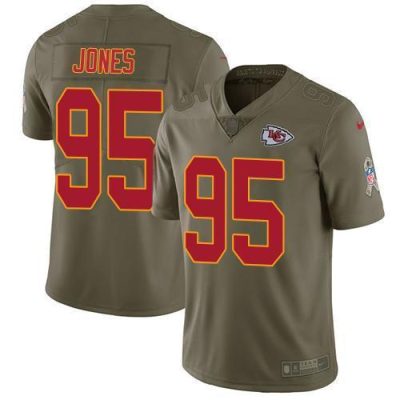 Nike Chiefs #95 Chris Jones Olive Stitched NFL Limited 2017 Salute To Service Jersey