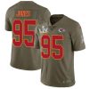 Nike Chiefs #95 Chris Jones Olive Super Bowl LV Bound Stitched NFL Limited 2017 Salute To Service Jersey