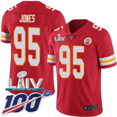 Nike Chiefs #95 Chris Jones Red Super Bowl LIV 2020 Team Color Stitched NFL 100th Season Vapor Untouchable Limited Jersey