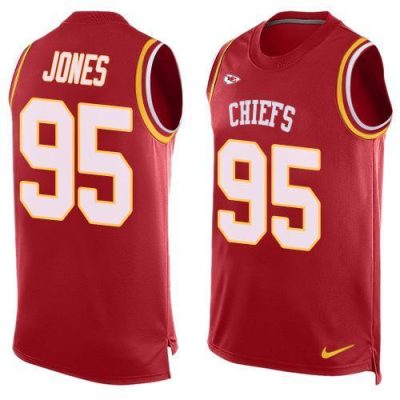 Nike Chiefs #95 Chris Jones Red Team Color Stitched NFL Limited Tank Top Jersey