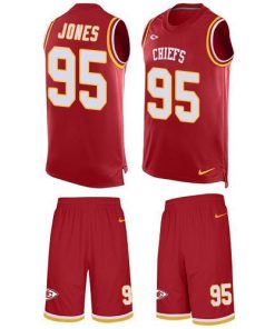 Nike Chiefs #95 Chris Jones Red Team Color Stitched NFL Limited Tank Top Suit Jersey