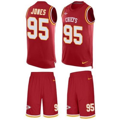Nike Chiefs #95 Chris Jones Red Team Color Stitched NFL Limited Tank Top Suit Jersey