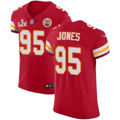 Nike Chiefs #95 Chris Jones Red Team Color Super Bowl LV Bound Stitched NFL Vapor Untouchable Elite Jersey