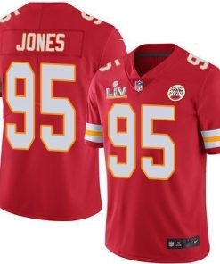 Nike Chiefs #95 Chris Jones Red Team Color Super Bowl LV Bound Stitched NFL Vapor Untouchable Limited Jersey