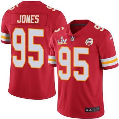 Nike Chiefs #95 Chris Jones Red Team Color Super Bowl LV Bound Stitched NFL Vapor Untouchable Limited Jersey