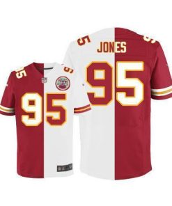 Nike Chiefs #95 Chris Jones Red/White Stitched NFL Elite Split Jersey