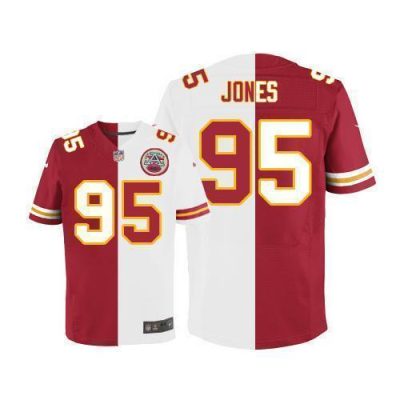 Nike Chiefs #95 Chris Jones Red/White Stitched NFL Elite Split Jersey
