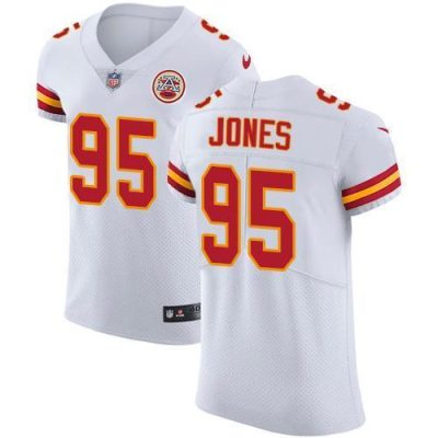 Nike Chiefs #95 Chris Jones White Stitched NFL Vapor Untouchable Elite Jersey