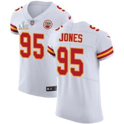Nike Chiefs #95 Chris Jones White Super Bowl LV Bound Stitched NFL New Elite Jersey