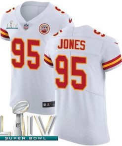 Nike Chiefs #95 Chris Jones White Super Bowl LIV 2020 Stitched NFL New Elite Jersey