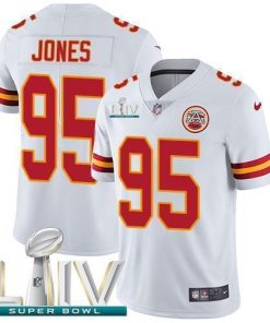 Nike Chiefs #95 Chris Jones White Super Bowl LIV 2020 Stitched NFL Vapor Untouchable Limited Jersey