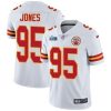 Nike Chiefs #95 Chris Jones White Super Bowl LVII Patch Stitched NFL Vapor Untouchable Limited Jersey