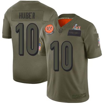 Nike Cincinnati Bengals #10 Kevin Huber Camo Super Bowl LVI Patch Stitched NFL Limited 2019 Salute To Service Jersey