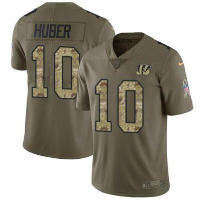 Nike Cincinnati Bengals #10 Kevin Huber Olive/Camo Stitched NFL Limited 2017 Salute To Service Jersey