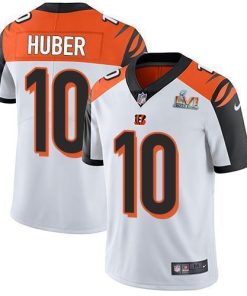 Nike Cincinnati Bengals #10 Kevin Huber White Super Bowl LVI Patch Stitched NFL Vapor Untouchable Limited Jersey