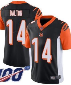 Nike Cincinnati Bengals #14 Andy Dalton Black Team Color Stitched NFL 100th Season Vapor Limited Jersey