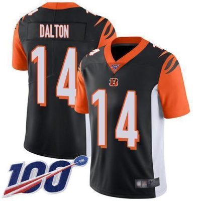 Nike Cincinnati Bengals #14 Andy Dalton Black Team Color Stitched NFL 100th Season Vapor Limited Jersey