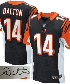 Nike Cincinnati Bengals #14 Andy Dalton Black Team Color Stitched NFL Elite Autographed Jersey