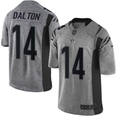 Nike Cincinnati Bengals #14 Andy Dalton Gray Stitched NFL Limited Gridiron Gray Jersey