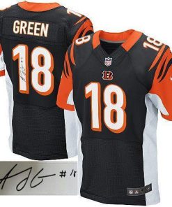 Nike Cincinnati Bengals #18 A.J. Green Black Team Color Stitched NFL Elite Autographed Jersey