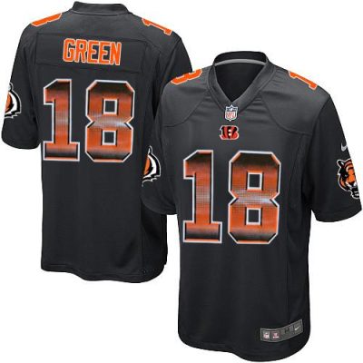 Nike Cincinnati Bengals #18 A.J. Green Black Team Color Stitched NFL Limited Strobe Jersey