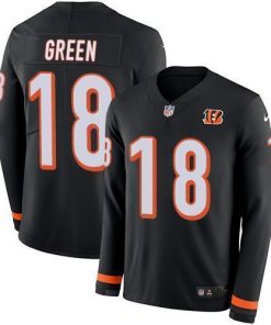 Nike Cincinnati Bengals #18 A.J. Green Black Team Color Stitched NFL Limited Therma Long Sleeve Jersey