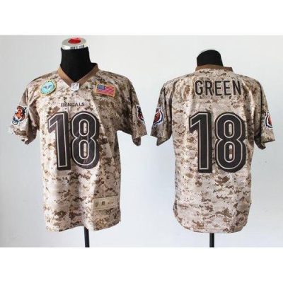 Nike Cincinnati Bengals #18 A.J. Green Camo Stitched NFL New Elite USMC Jersey
