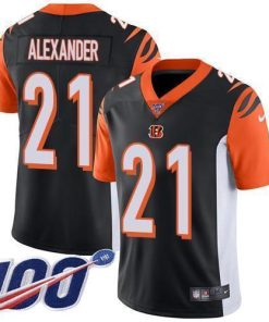 Nike Cincinnati Bengals #21 Mackensie Alexander Black Team Color Stitched NFL 100th Season Vapor Untouchable Limited Jersey